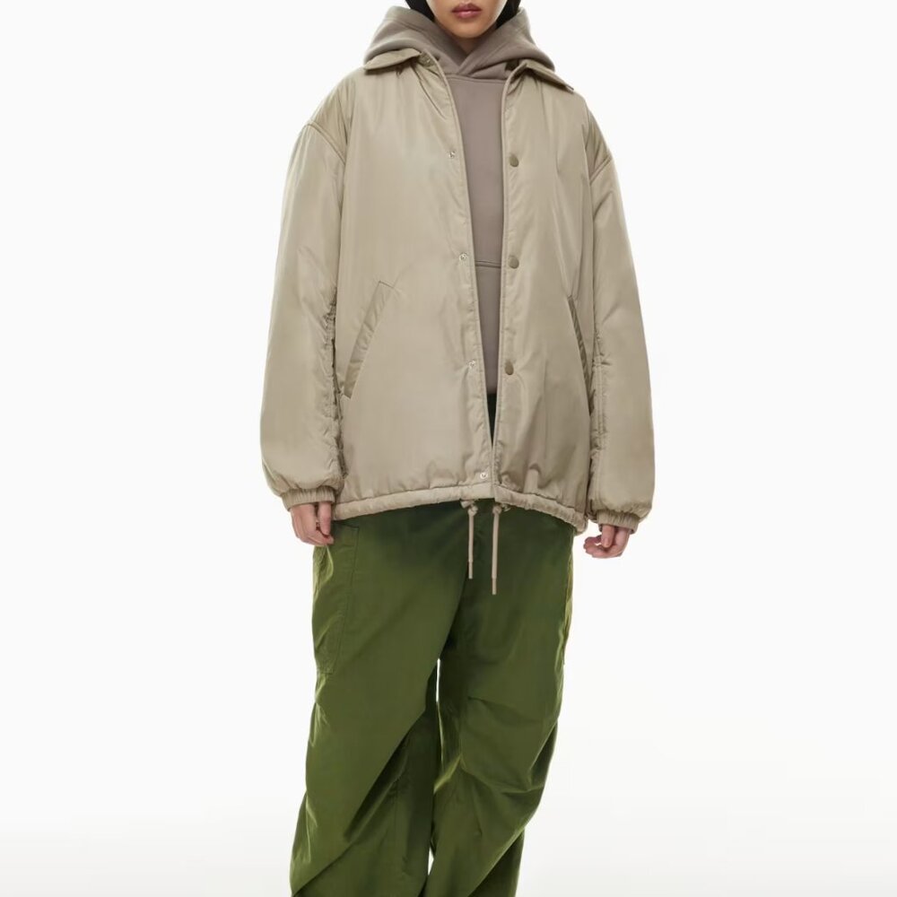 $158 Aritzia TNA Coaches Coat Oversized Jacket Tan women’s XS - fits like size S